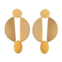 Annie Costello Brown Split Circle Earrings Gold Brass