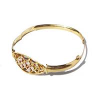 Diamond 14K Gold Bangle Bracelet
