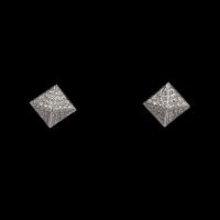 white gold & diamond pyramid earrings