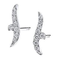 bird- shaped diamond ear climbers