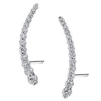 elegant curved diamond ear climbers