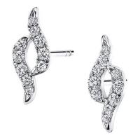 elegant two-row diamond ear climbers