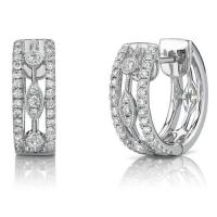 marquis diamond hoop earrings