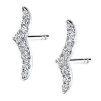 unique curved diamond ear climber