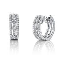 white gold diamond hoop earrings