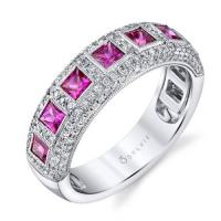 colorful ruby and diamond ring