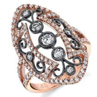 vintage inspired diamond fashion ring