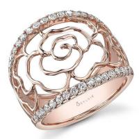 floral diamond fashion ring