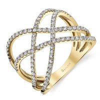 crossover diamond fashion ring