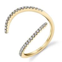 yellow gold free form diamond fashion ring