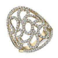 yellow gold diamond swirl fashion ring