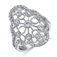 floral bezel set diamond ring