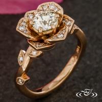rose gold floral engagement ring