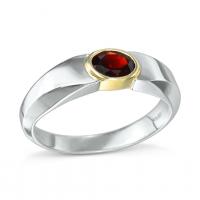 Bezel-Set Garnet Ring