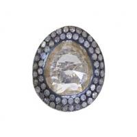 Rosa Maria Golden Rutilated Quartz and Icy Diamond Fidji Ring