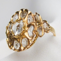 early victorian rose-cut diamond cluster ring