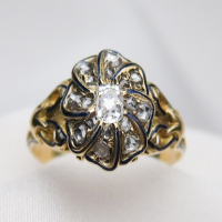 circa 1860 diamond & enamel ring