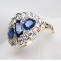 midcentury sapphire & diamond ring