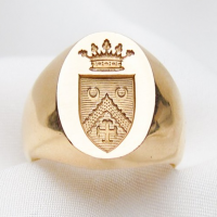 18kt gold french signet ring