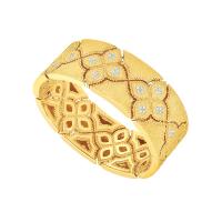 Roberto Coin Venetian Princess 18KT Yellow Gold & Diamond Satin Bracelet - Wide