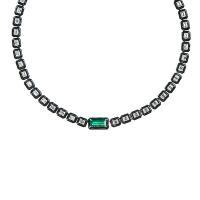 Nikos Koulis Oui Black Enameled 18KT White Gold, Diamond & Columbian Emerald Short Necklace
