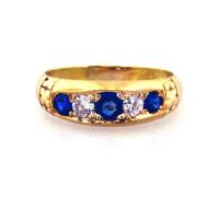 Late Victorian Sapphire and Diamond Band