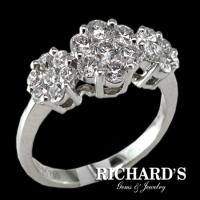 diamond flowers right hand ring