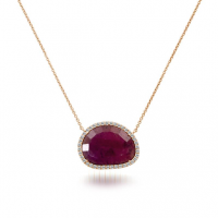 ROUGH CUT RUBY SLICE NECKLACE
