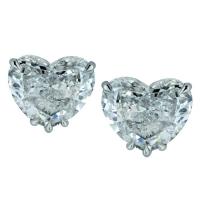 Diamond Heart Solitaire Earrings -V23325