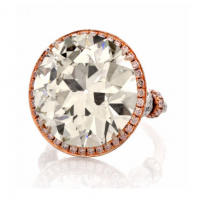 19.32 Certified European cut Diamond Platinum Engagement Ring