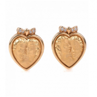 Carrera y Carrera Romeo Juliet Heart Diamond Gold Earrings