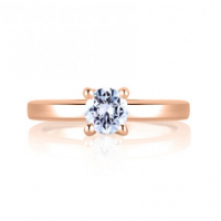 SQUARE SHANK SOLITAIRE WITH LOOP SET PROFILE DIAMOND ENGAGEMENT RING