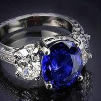 1013 – sapphire & diamond engagement ring