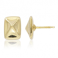 YELLOW GOLD INVERTED PYRAMID STUD EARRINGS