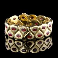 chaumet 18k yellow gold ruby bracelet, paris