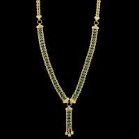 18k yellow gold emerald necklace