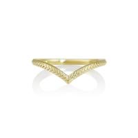 Textured Yellow Gold V-Ring
