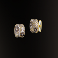 roberto coin flower cufflink with cognac diamonds