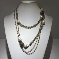 pearl and crystal bead necklace