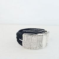 metallic black cord bracelet