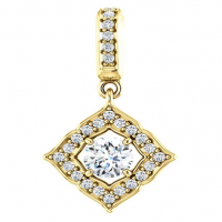 14k yellow 3/8 ctw diamond halo-style pendant