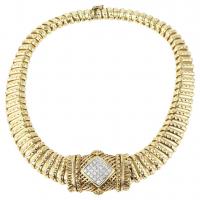 VAHAN 14k Yellow Gold and Diamonds * Natural Choker Necklace