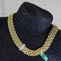yellow gold appassionata 3 row 18k and diamonds necklace