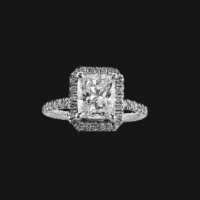 14k white gold halo design diamond engagement ring
