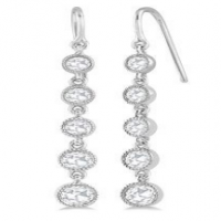 5/8 Ctw Circular Rose Cut Diamond Fashion Earrings in 14K White Gold