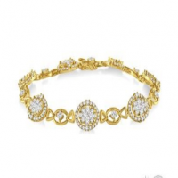 4 1/2 Ctw Round cut Diamond Lovebright Tennis Bracelet in 14K Yellow Gold