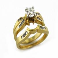 14kt gold diamond 0.46cttw wedding set
