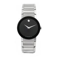 Movado Sapphire Stainless Steel Museum Black Dial Watch 0606092