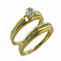 14kt gold diamond wedding set