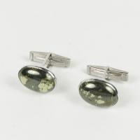 sterling silver and pyrite cufflinks